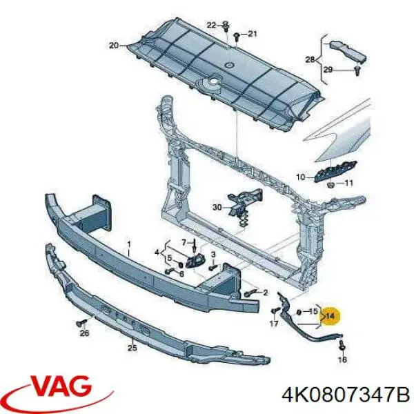 Consola do painel dianteiro esquerdo VAG 4K0807347B preço, a partir de 30,72 USD