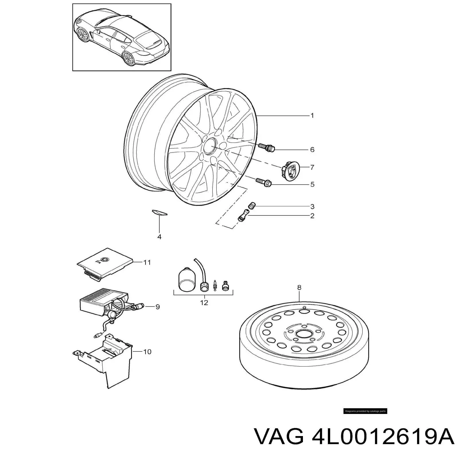 4L0012619A VAG Selante para os pneus