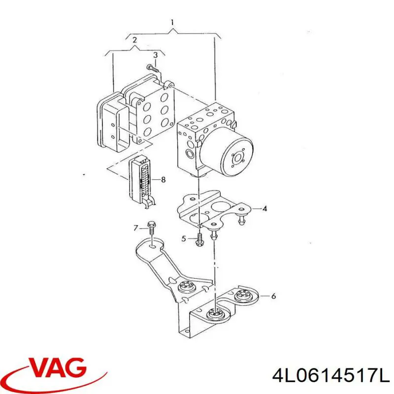 Compre 4L0614517LBEF VAG Unidade hidráulico de controlo ABS