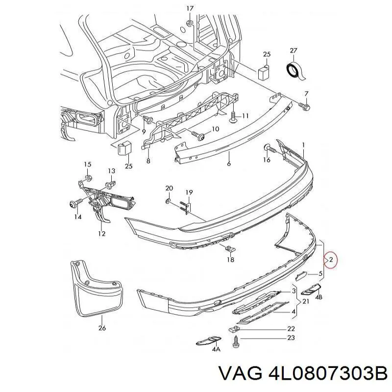 4L0807521FKZ VAG Pára-choque traseiro