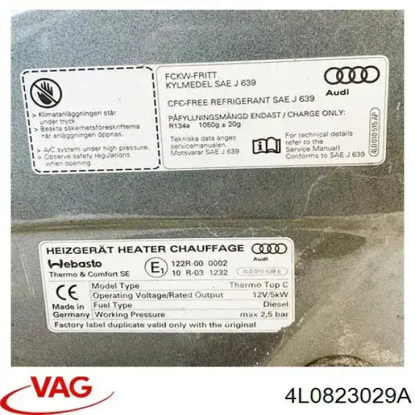 Compre 4L0823029A VAG Capota