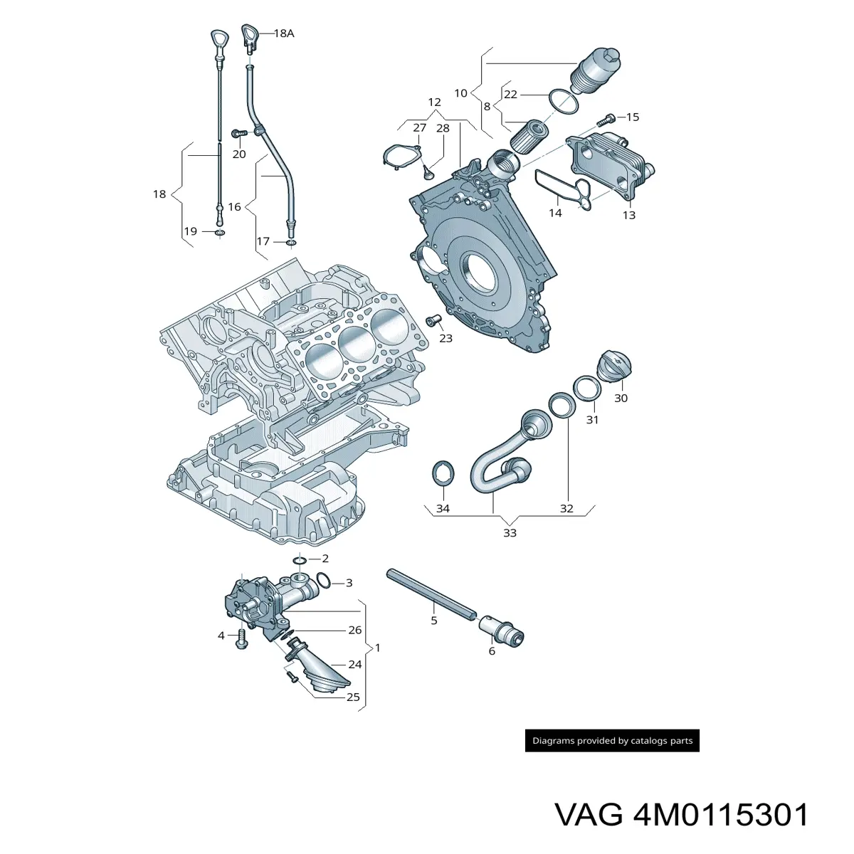 Compre 4M0115301 VAG Gargalo de enchimento de óleo