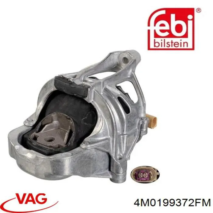 4M0199372FM VAG Coxim (suporte) direito de motor