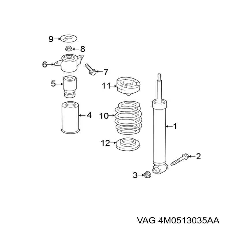 Amortecedor traseiro VAG 4M0513035AA preço, a partir de 122,58 USD