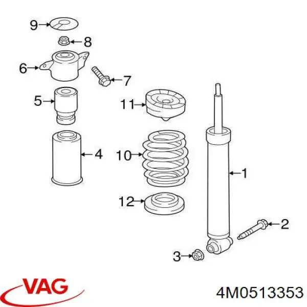 Suporte de amortecedor traseiro VAG 85E513353B preço, a partir de 39,65 USD