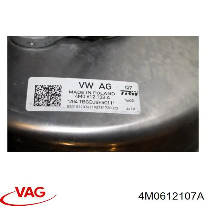 4M0612107A VAG Reforçador dos freios a vácuo