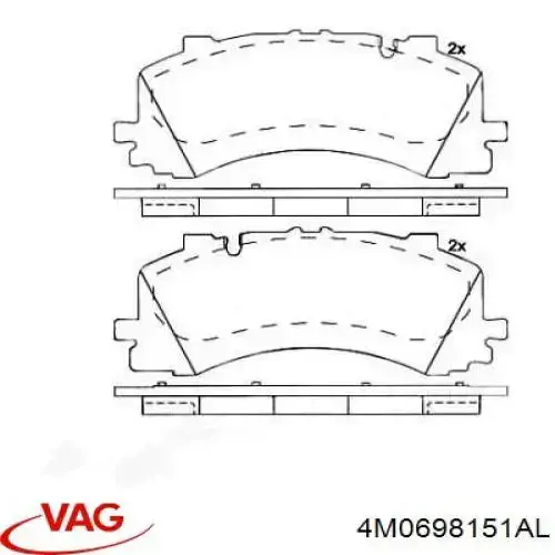 Sapatas do freio dianteiras de disco VAG 4M0698151AL preço, a partir de 125,48 USD