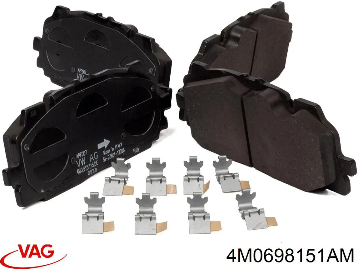 Sapatas do freio dianteiras de disco VAG 4M0698151AM preço, a partir de 54,87 USD