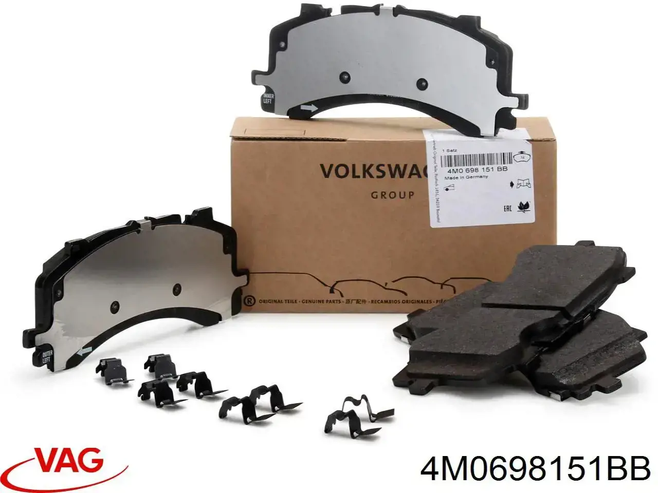 Compre 4M0698151BB VAG Sapatas do freio dianteiras de disco