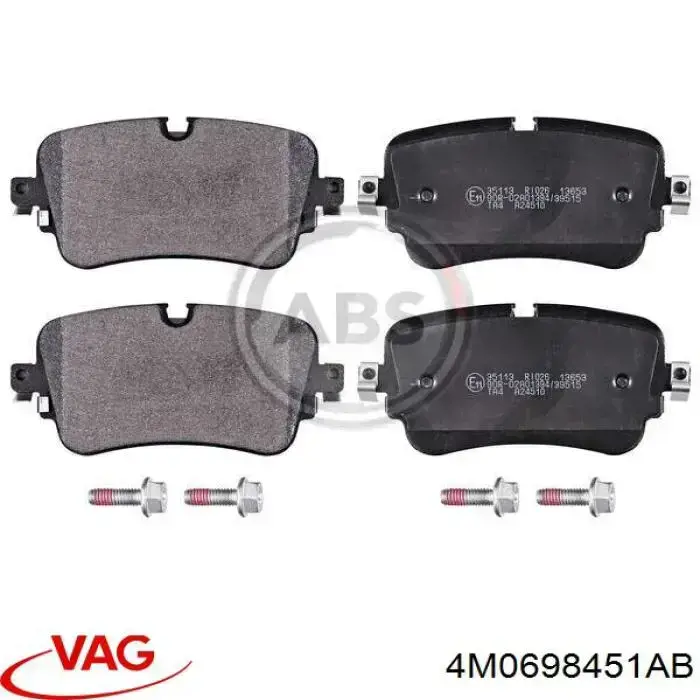 4M0698451AB VAG Sapatas do freio traseiras de disco