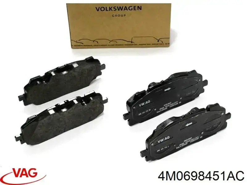 4M0698451AC VAG Sapatas do freio traseiras de disco
