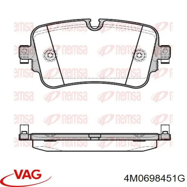 Sapatas do freio traseiras de disco VAG 4M0698451G preço, a partir de 53,98 USD