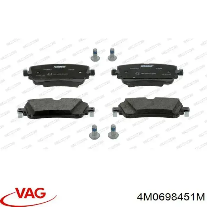 4M0698451M VAG Sapatas do freio traseiras de disco