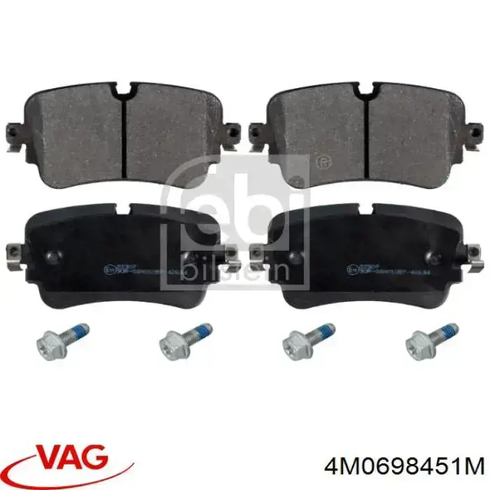 Compre 4M0698451M VAG Sapatas do freio traseiras de disco