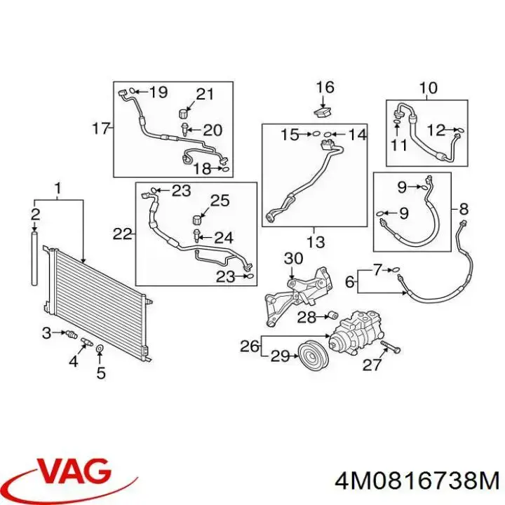 Mangueira de aparelho de ar condicionado, desde o radiador até o vaporizador VAG 4M0816738M preço, a partir de 153,23 USD