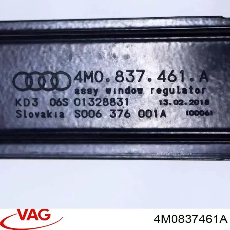 Mecanismo de acionamento de vidro da porta dianteira esquerda VAG 4M0837461A preço, a partir de 93,80 USD