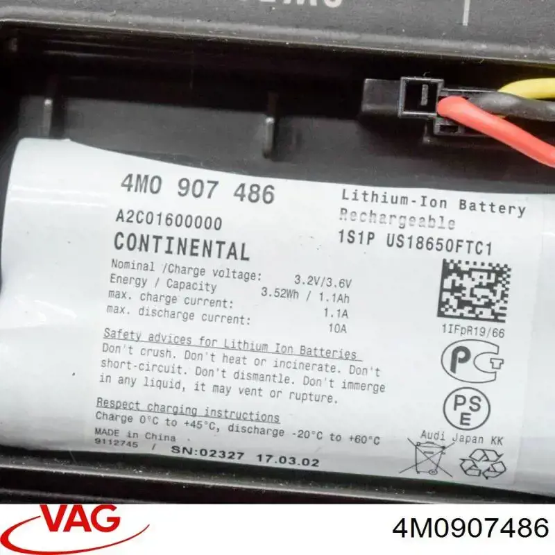 Bateria recarregável (PILHA) VAG 4M0907486 preço, a partir de 192,18 USD
