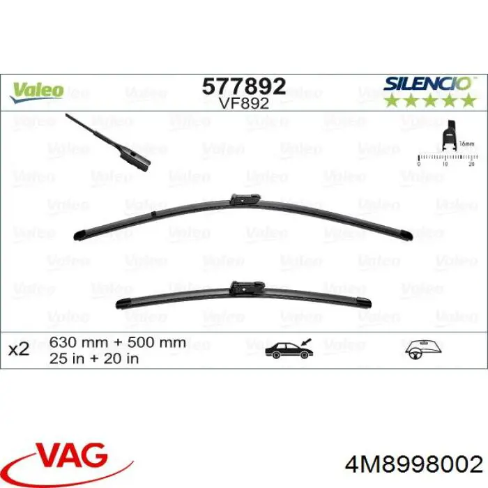 Compre 4M8998002 VAG Limpa-pára-brisas do pára-brisas, kit de 2 un.