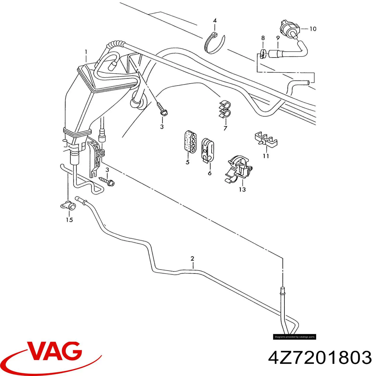 Adsorvedor dos vapores de combustível para Audi A6 Allroad C5 4BH