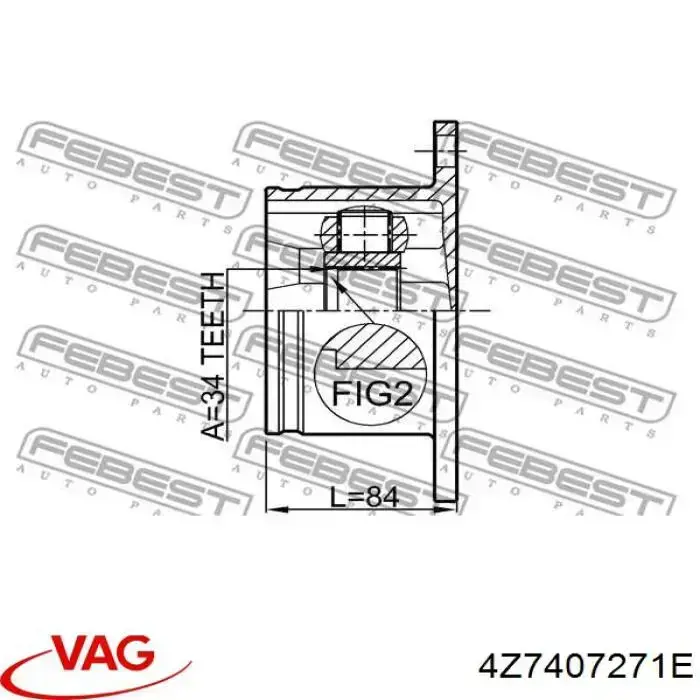 Semieixo (acionador) dianteiro esquerdo VAG 4Z7407271E preço, a partir de 148,38 USD