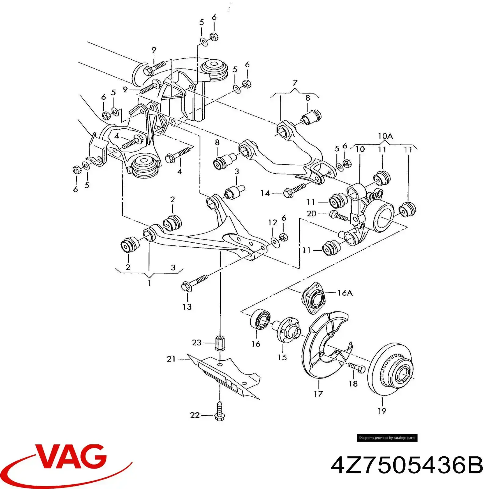 Pino moente (extremidade do eixo) traseiro direito VAG 4Z7505436B preço, a partir de 148,03 USD