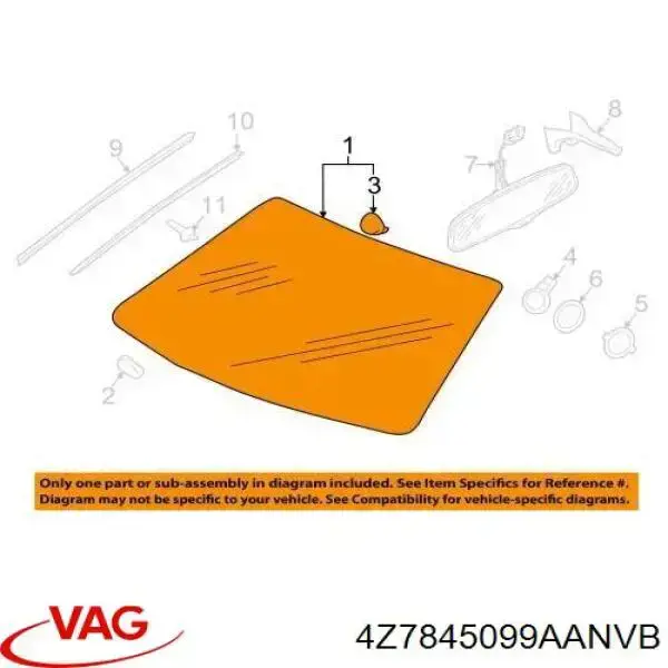 Pára-brisas VAG 4Z7845099AANVB preço, a partir de 137,25 USD