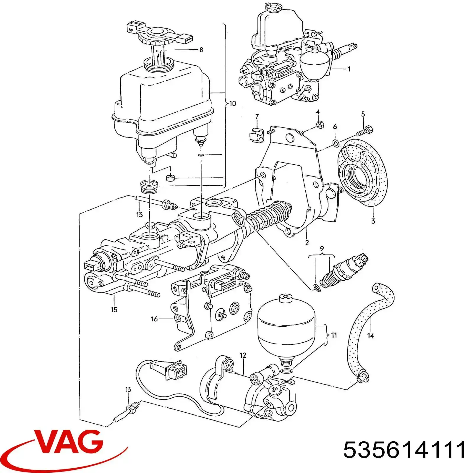 Unidade hidráulico de controlo ABS Volkswagen Jetta II 19E, 1G2, 165, 167