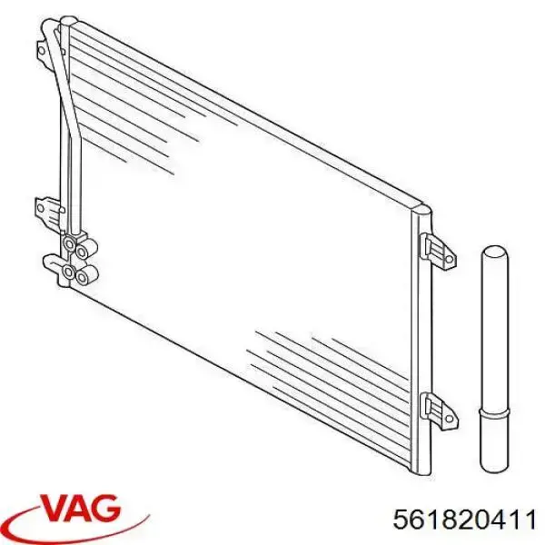 Radiador de aparelho de ar condicionado VAG 561820411 preço, a partir de 111,90 USD