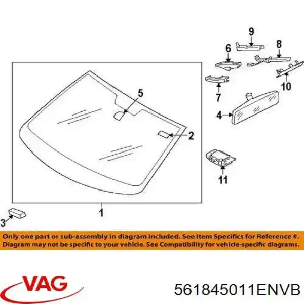 Pára-brisas VAG 561845011ENVB preço, a partir de 177,81 USD