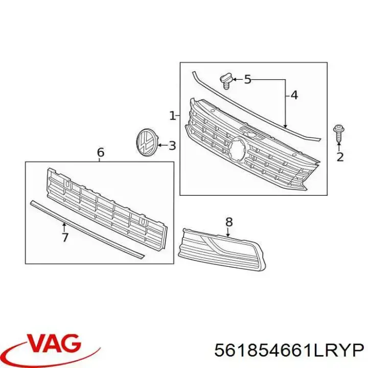 Grelha esquerda do pára-choque dianteiro VAG 561854661LRYP preço, a partir de 32,70 USD