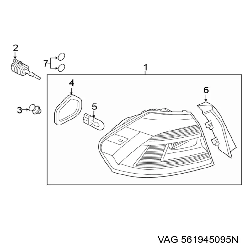 Lanterna traseira esquerda externa VAG 561945095N preço, a partir de 356,53 USD