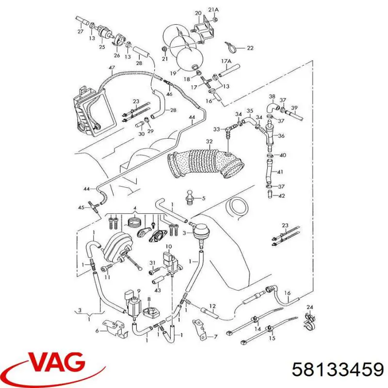 Válvula de ventilação dos gases do tanque de combustível VAG 58133459 preço, a partir de 28,88 USD