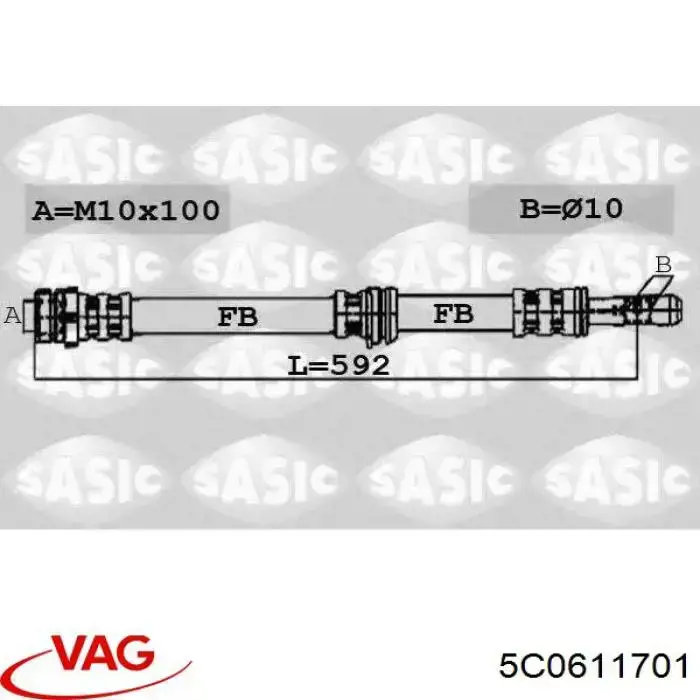 Mangueira do freio dianteira VAG 5C0611701 preço, a partir de 23,46 USD