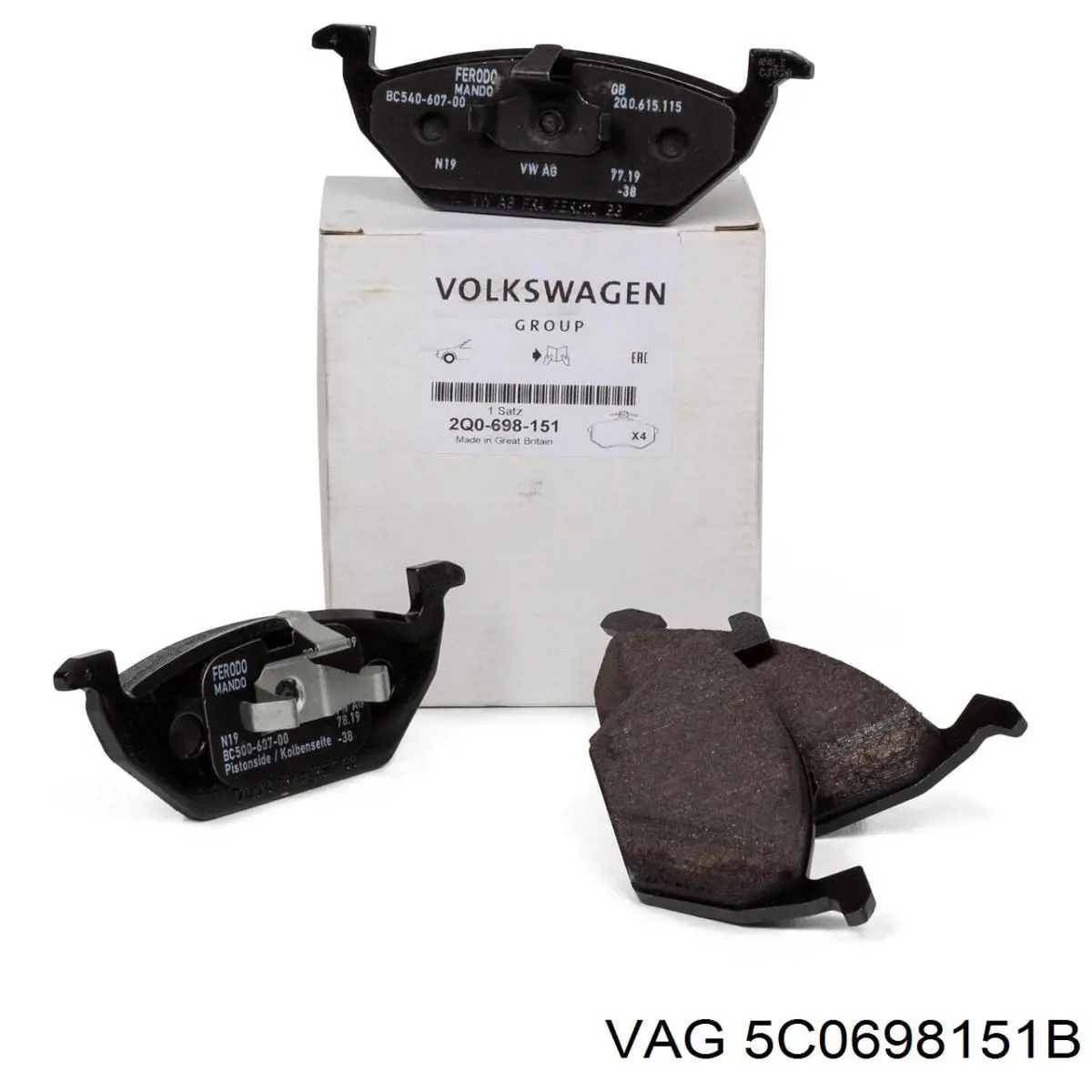 Sapatas do freio dianteiras de disco VAG 5C0698151B preço, a partir de 37,15 USD