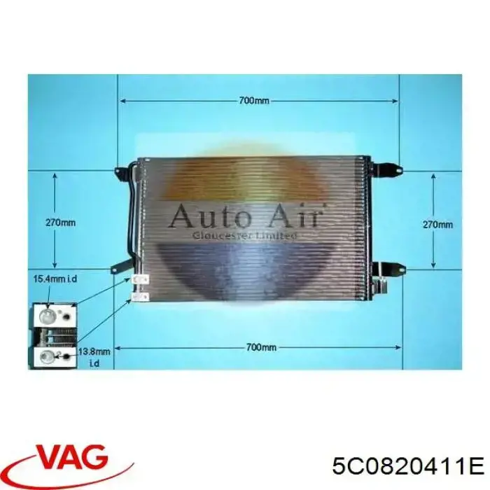 Compre 5C0820411E VAG Radiador de aparelho de ar condicionado
