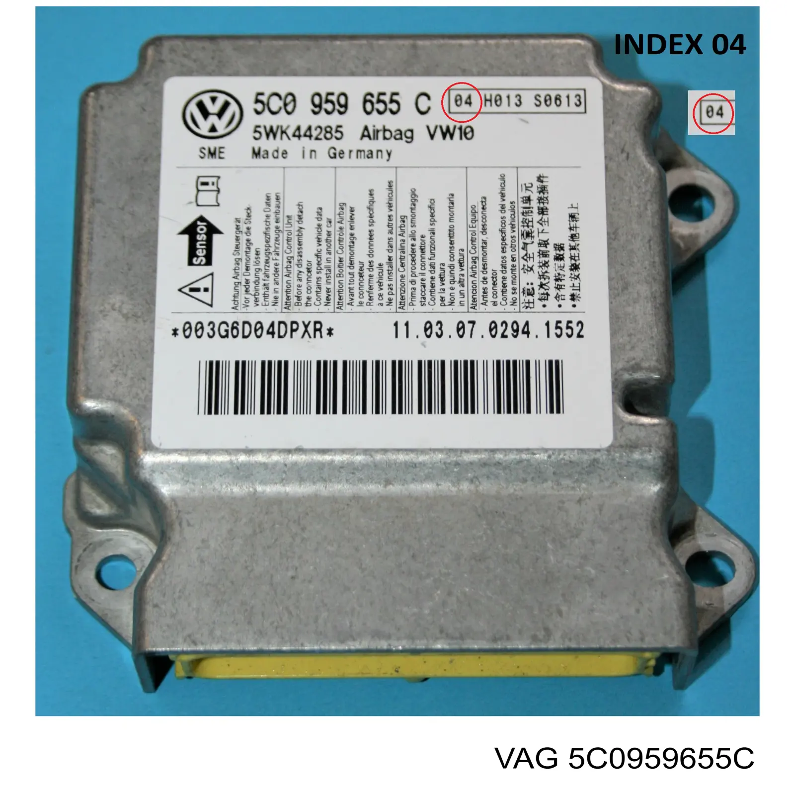 5C0959655C VAG Módulo processador de controlo da bolsa de ar (Centralina eletrônica AIRBAG)