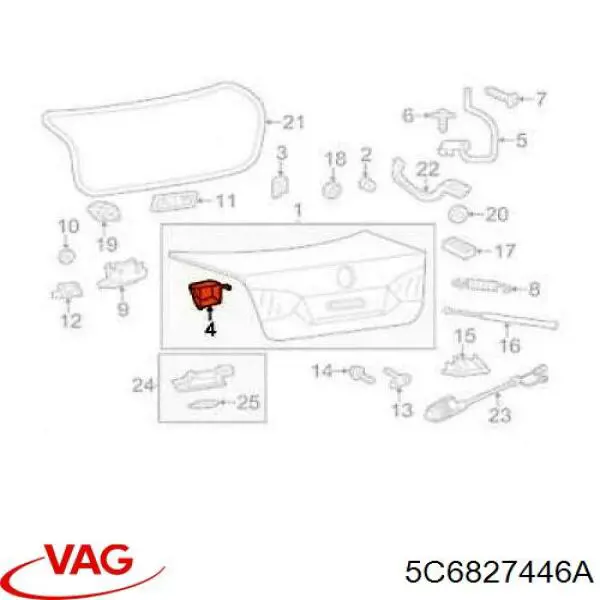  VAG 5C6827446A preço, a partir de 31,22 USD