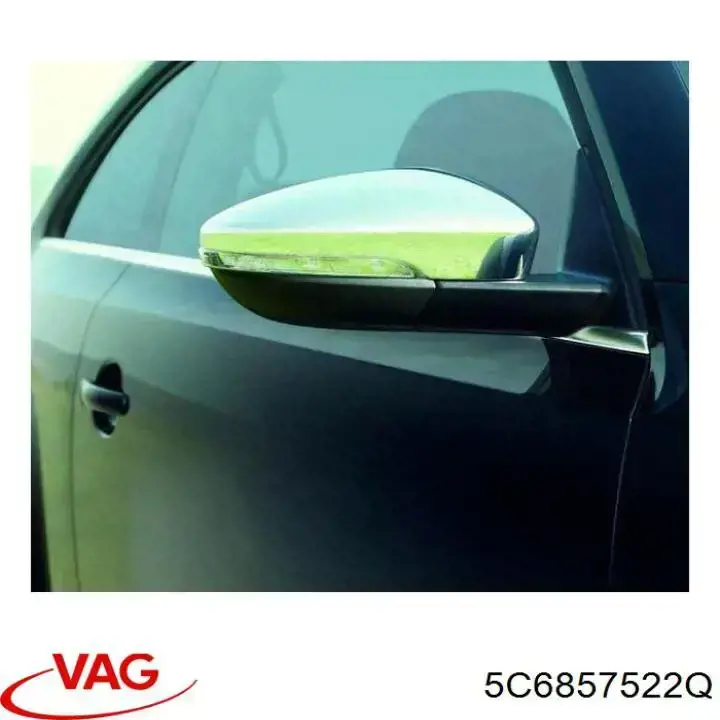 5C6857522Q VAG Elemento espelhado do espelho de retrovisão direito