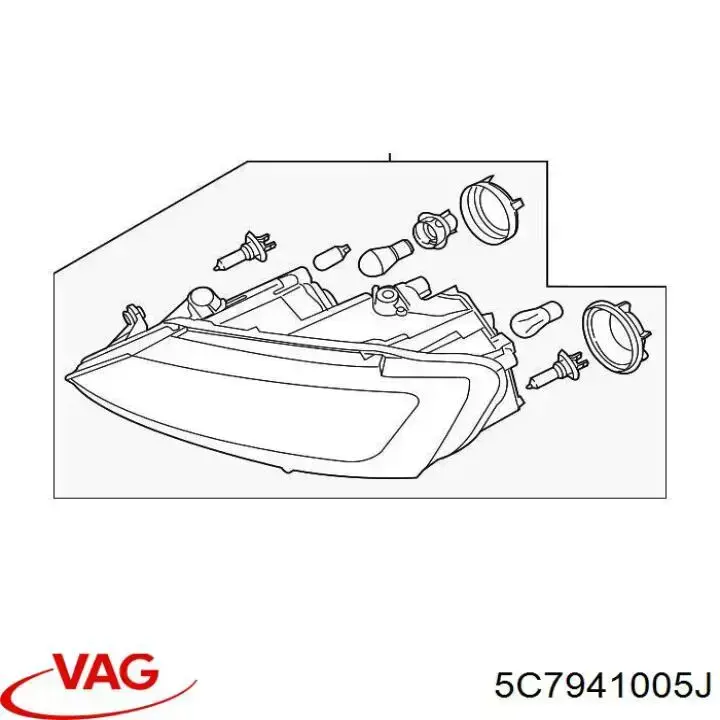Luz esquerda VAG 5C7941005J preço, a partir de 335,77 USD