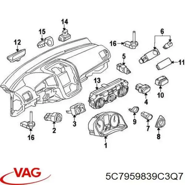  VAG 5C7959839C3Q7 preço, a partir de 139,05 USD