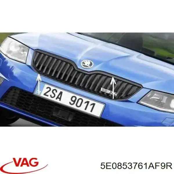 Compre 5E0853761AF9R VAG Placa sobreposta (carcaça) de grelha do radiador