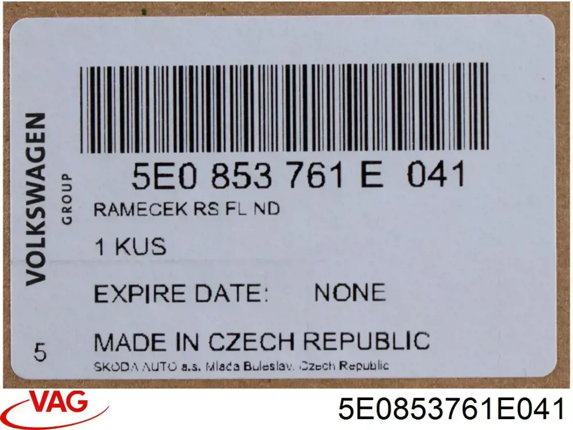 5E0853761E041 VAG Moldura de grelha do radiador