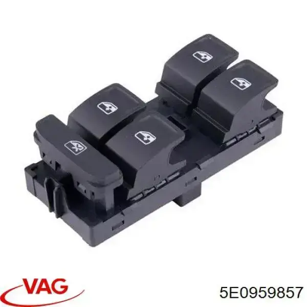 5E0959857 VAG Unidade de botões dianteira esquerda de controlo de elevador de vidro