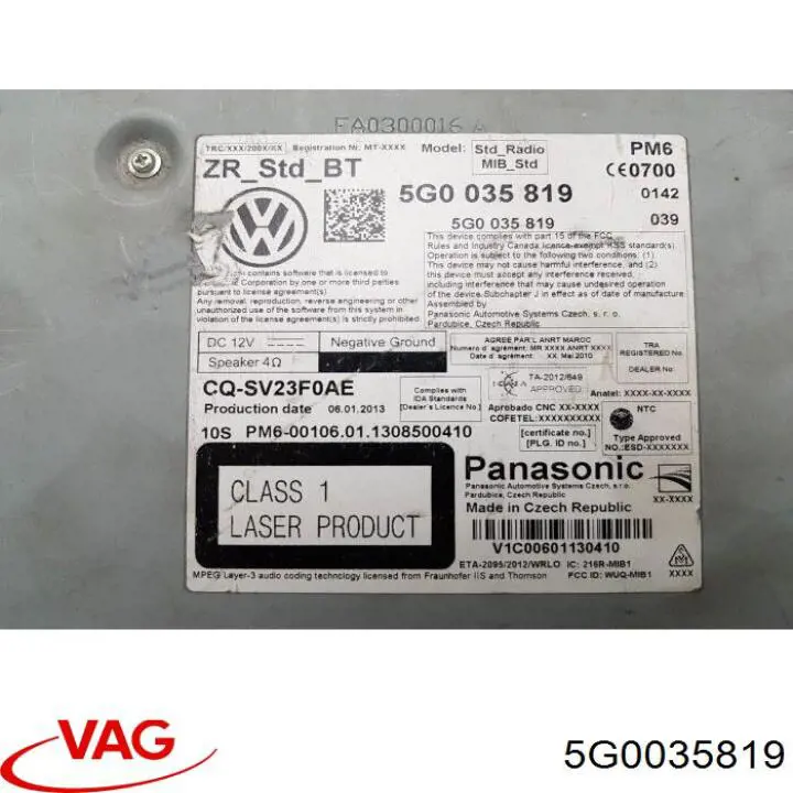 5G0035819 VAG Unidade de controlo multimídia