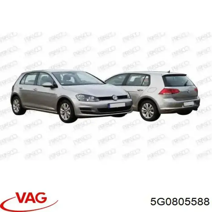 5G0805588 VAG Suporte do radiador montado (painel de montagem de fixação das luzes)