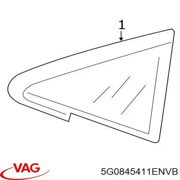 5G0845411ENVB VAG Vidro de janelo da porta dianteira esquerda