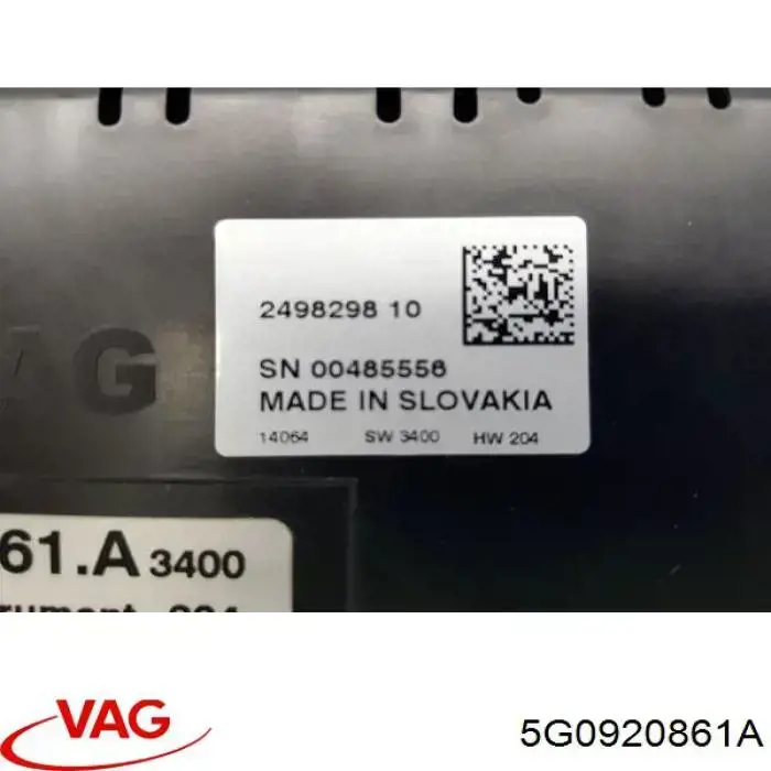 Compre 5G0920861A VAG Painel de instrumentos (quadro de instrumentos)