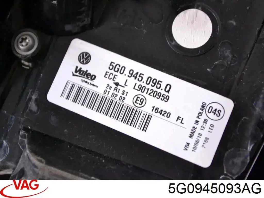 Compre 5G0945093AG VAG Lanterna traseira esquerda interna
