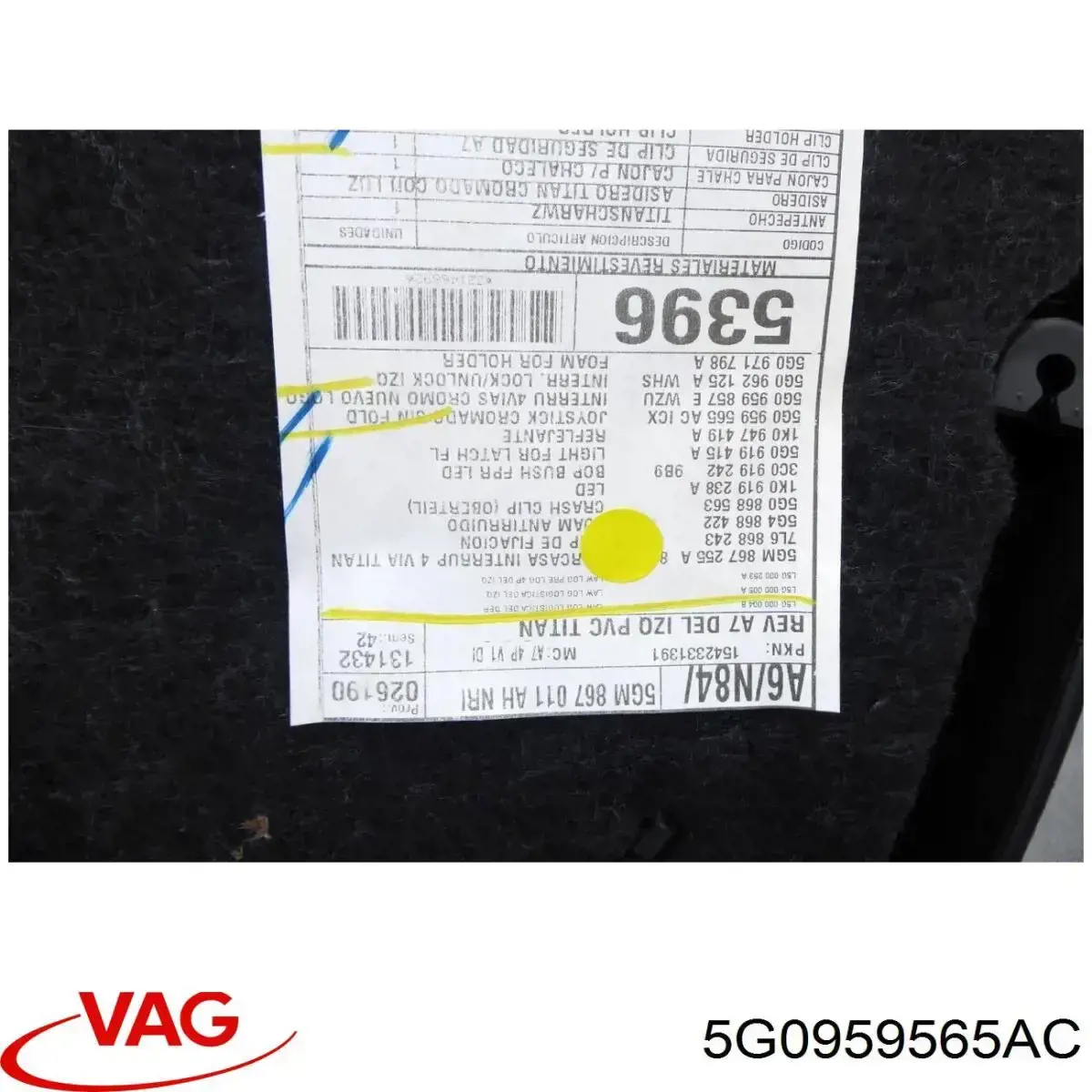 Compre 5G0959565AC VAG Unidade de controlo dos espelhos de retrovisão, na porta