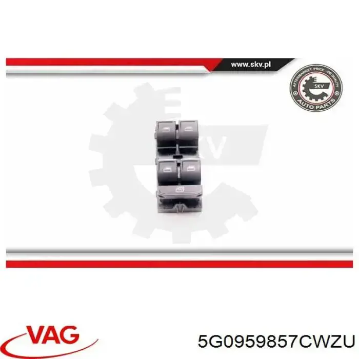 Unidade de botões dianteira esquerda de controlo de elevador de vidro VAG 5GG959857A preço, a partir de 31,70 USD